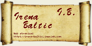 Irena Baltić vizit kartica